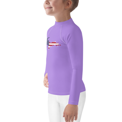 Michigan Upper Peninsula Rash Guard (w/ UP USA Flag) | Toddler - Lavender