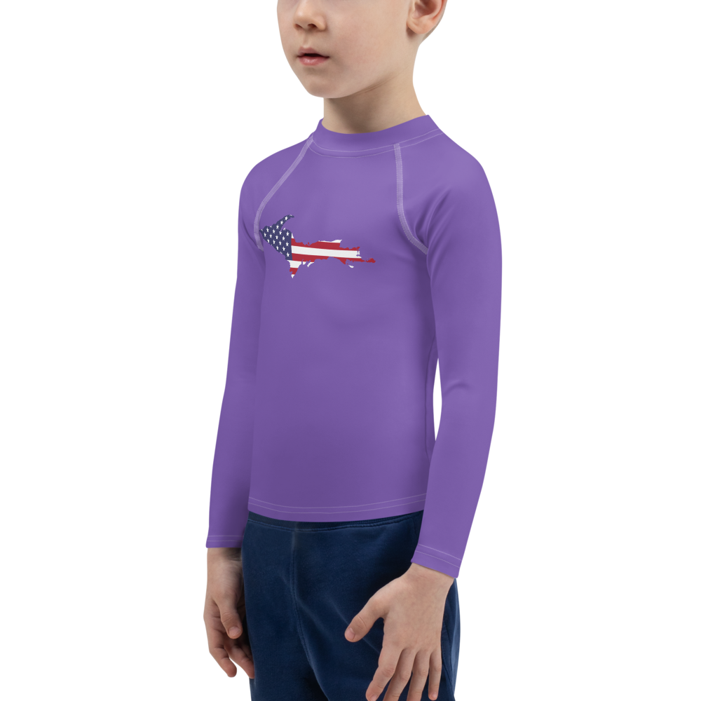 Michigan Upper Peninsula Rash Guard (w/ UP USA Flag) | Toddler - Lake Iris