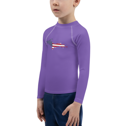 Michigan Upper Peninsula Rash Guard (w/ UP USA Flag) | Toddler - Lake Iris