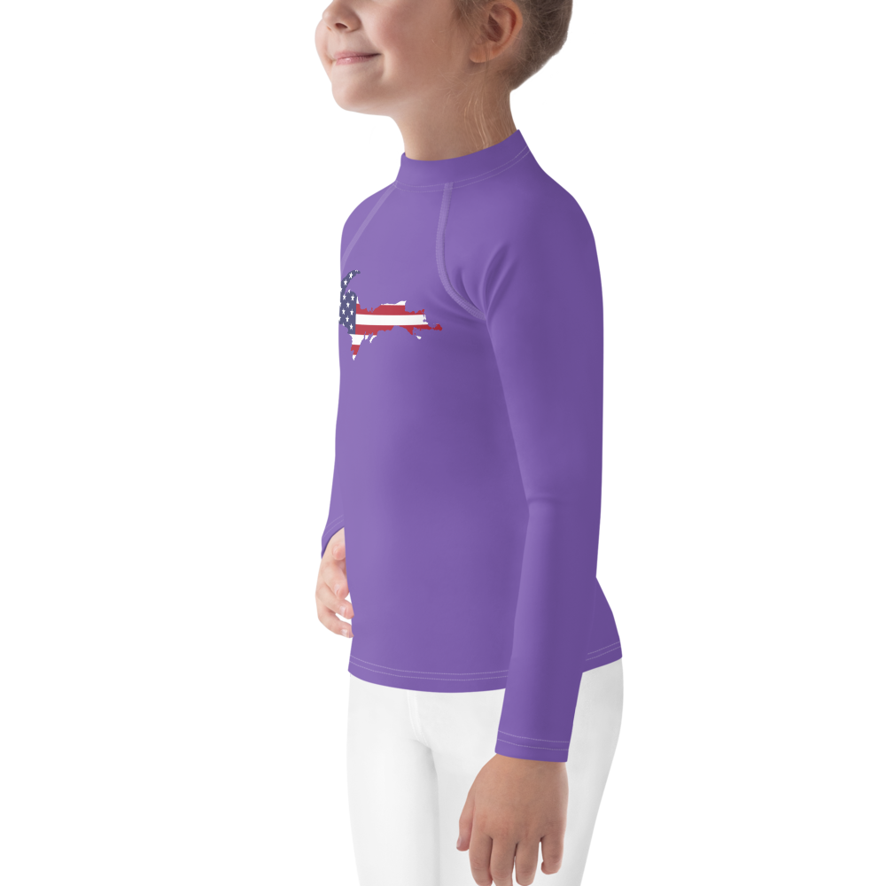 Michigan Upper Peninsula Rash Guard (w/ UP USA Flag) | Toddler - Lake Iris