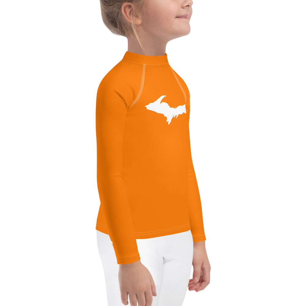 Michigan Upper Peninsula Rash Guard (w/ UP Outline) | Toddler - Safety Orange