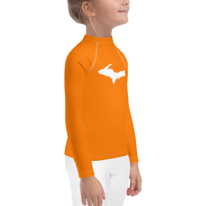 Michigan Upper Peninsula Rash Guard (w/ UP Outline) | Toddler - Safety Orange