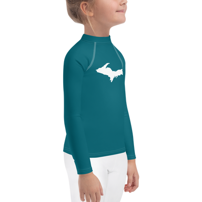 Michigan Upper Peninsula Rash Guard (w/ UP Outline) | Toddler - Auburn Hills Teal