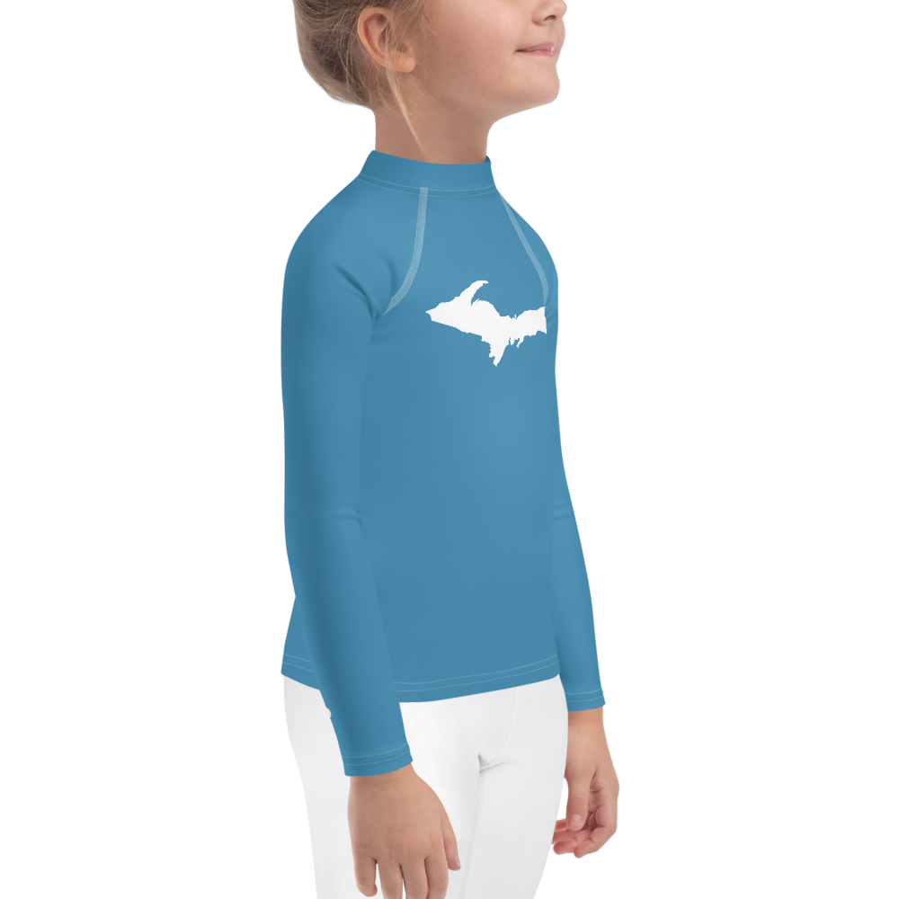 Michigan Upper Peninsula Rash Guard (w/ UP Outline) | Toddler - Lake Michigan Blue