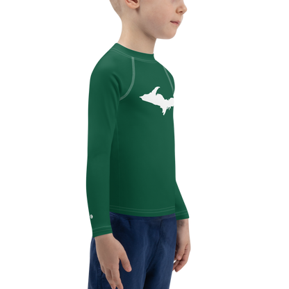 Michigan Upper Peninsula Rash Guard (w/ UP Outline) | Toddler - Superior Green