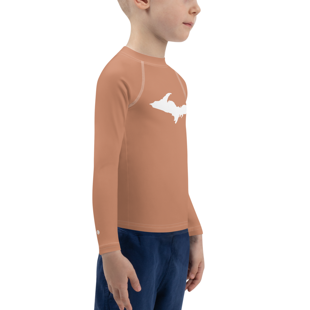 Michigan Upper Peninsula Rash Guard (w/ UP Outline) | Toddler - Copper Color