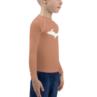 Michigan Upper Peninsula Rash Guard (w/ UP Outline) | Toddler - Copper Color