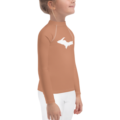 Michigan Upper Peninsula Rash Guard (w/ UP Outline) | Toddler - Copper Color