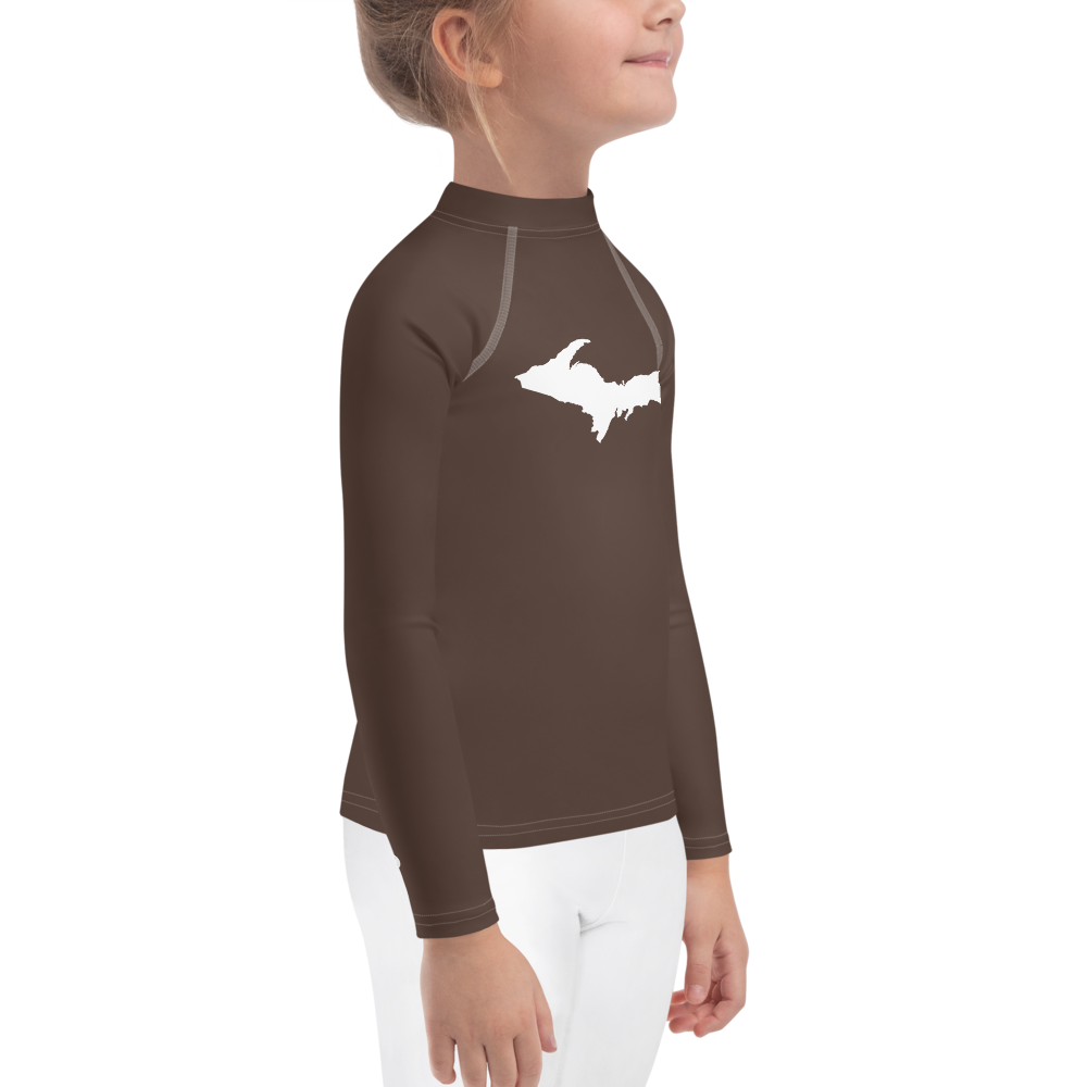 Michigan Upper Peninsula Rash Guard (w/ UP Outline) | Toddler - Hickory Color