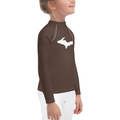 Michigan Upper Peninsula Rash Guard (w/ UP Outline) | Toddler - Hickory Color