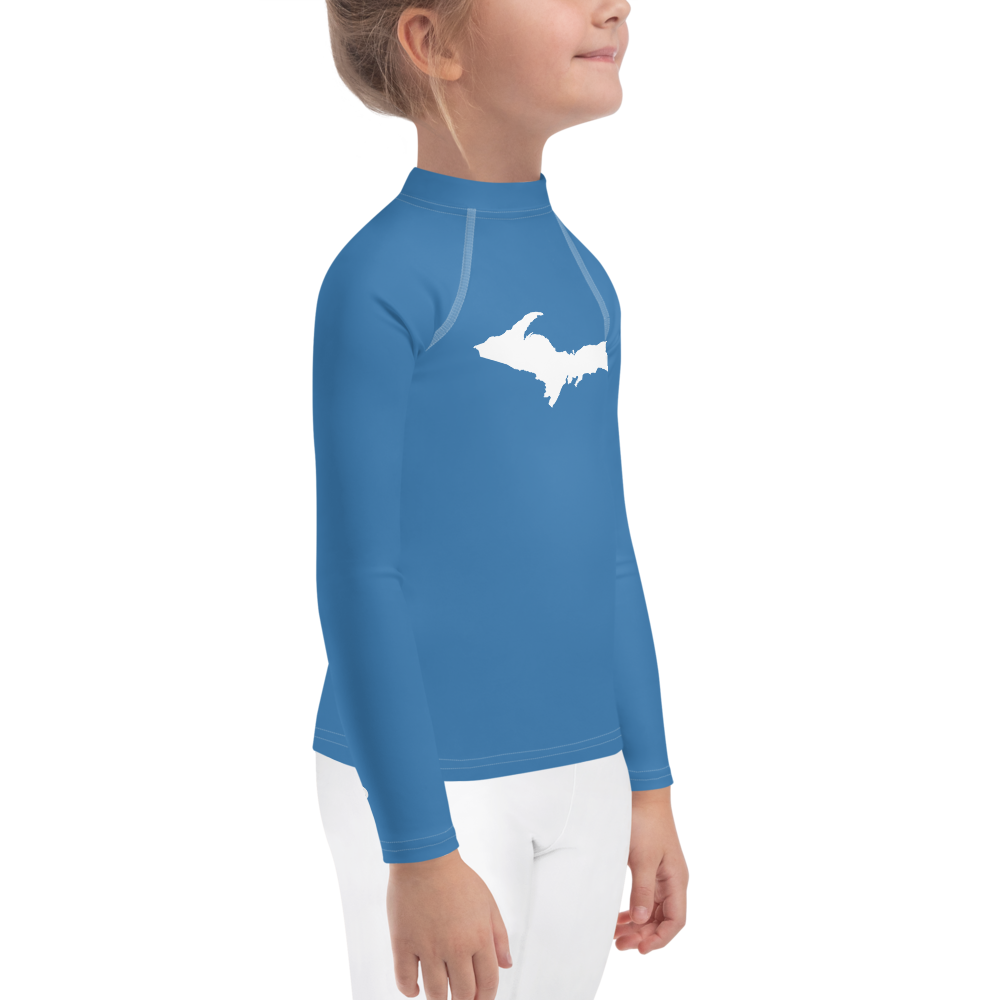 Michigan Upper Peninsula Rash Guard (w/ UP Outline) | Toddler - Lake Superior Blue