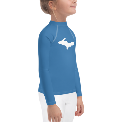 Michigan Upper Peninsula Rash Guard (w/ UP Outline) | Toddler - Lake Superior Blue