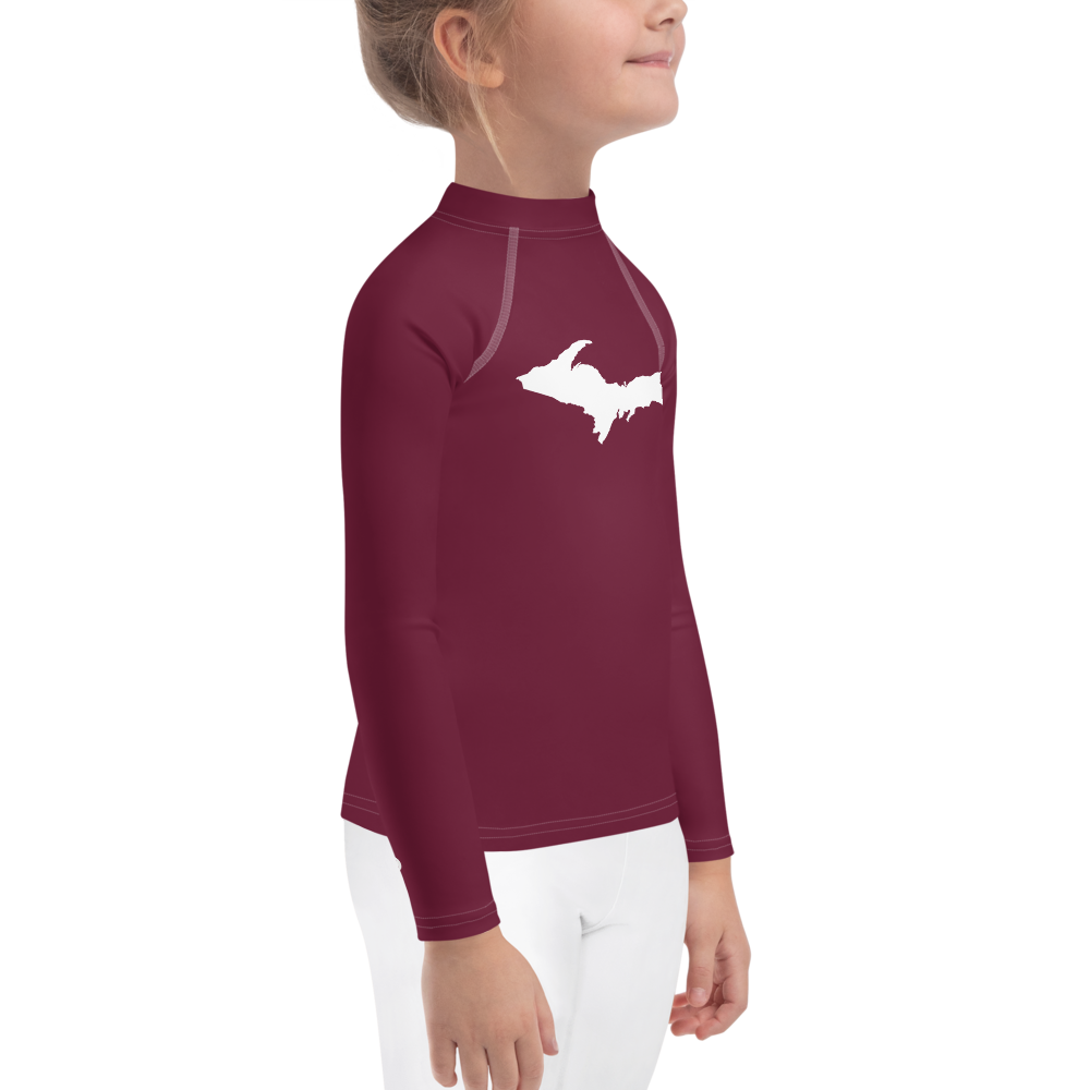 Michigan Upper Peninsula Rash Guard (w/ UP Outline) | Toddler - Old Mission Burgundy