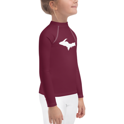 Michigan Upper Peninsula Rash Guard (w/ UP Outline) | Toddler - Old Mission Burgundy