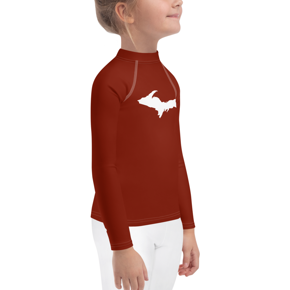 Michigan Upper Peninsula Rash Guard (w/ UP Outline) | Toddler - Cherryland Red