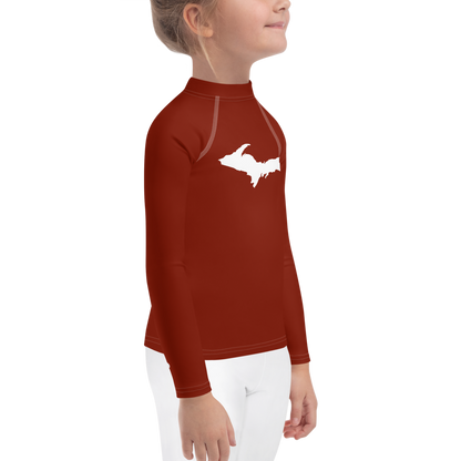 Michigan Upper Peninsula Rash Guard (w/ UP Outline) | Toddler - Cherryland Red