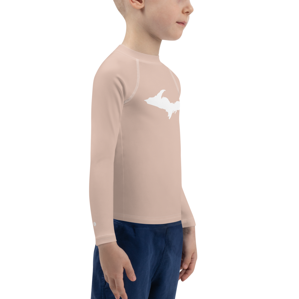 Michigan Upper Peninsula Rash Guard (w/ UP Outline) | Toddler - Rose Gold