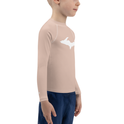 Michigan Upper Peninsula Rash Guard (w/ UP Outline) | Toddler - Rose Gold