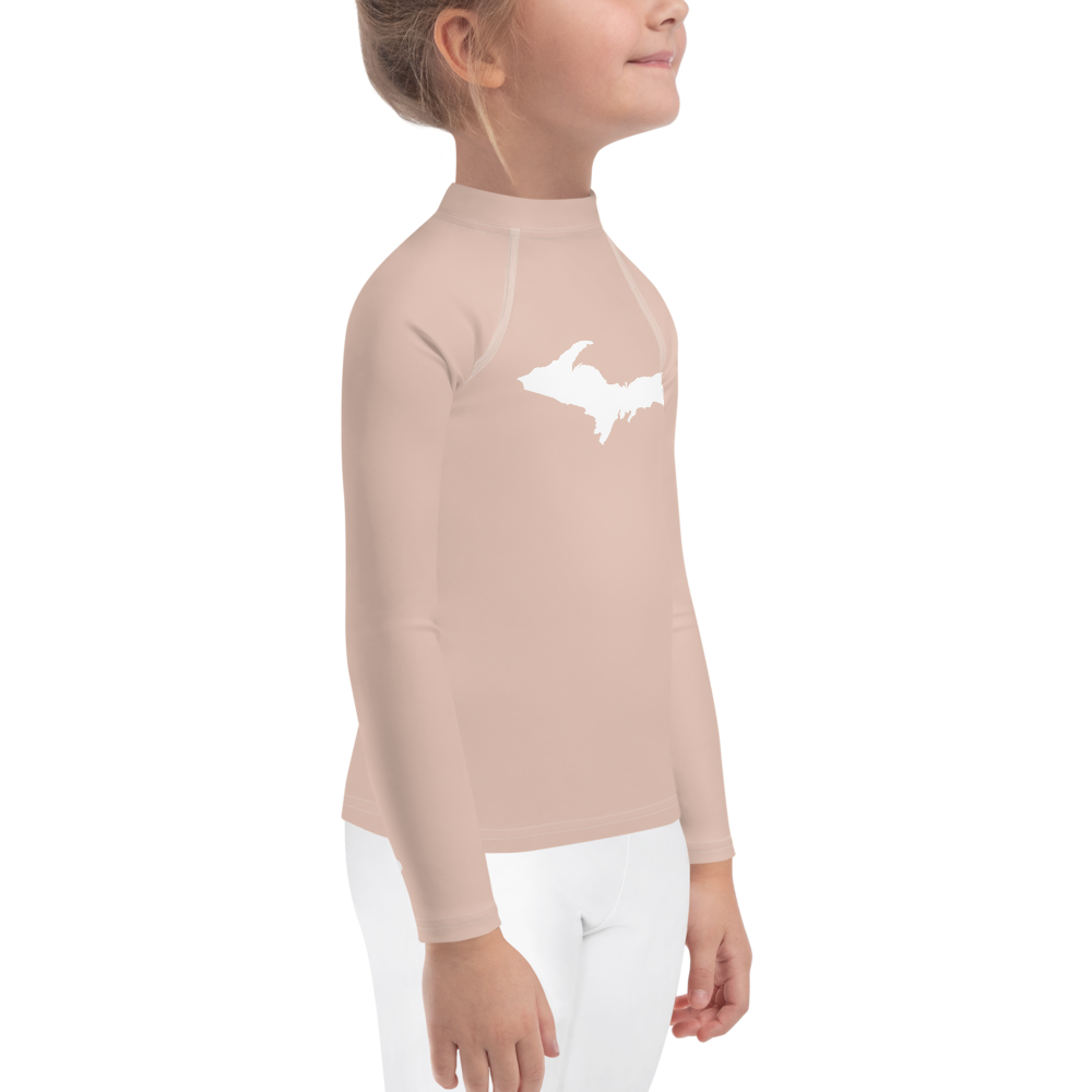 Michigan Upper Peninsula Rash Guard (w/ UP Outline) | Toddler - Rose Gold