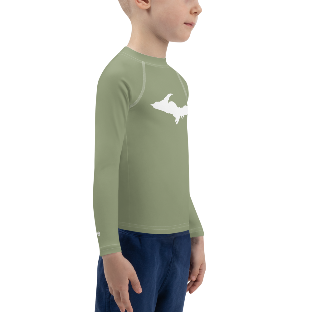 Michigan Upper Peninsula Rash Guard (w/ UP Outline) | Toddler - Beachgrass Green