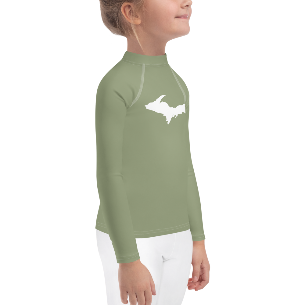 Michigan Upper Peninsula Rash Guard (w/ UP Outline) | Toddler - Beachgrass Green