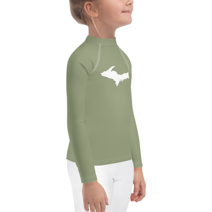 Michigan Upper Peninsula Rash Guard (w/ UP Outline) | Toddler - Beachgrass Green