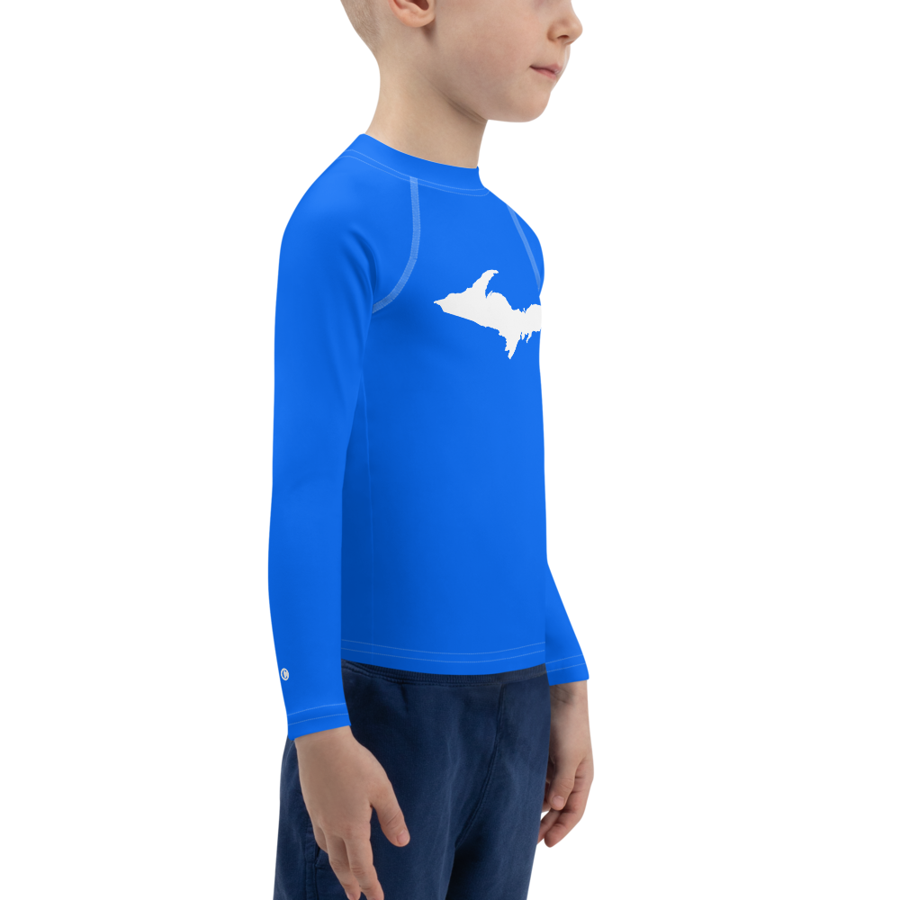 Michigan Upper Peninsula Rash Guard (w/ UP Outline) | Toddler - Motor Town Blue