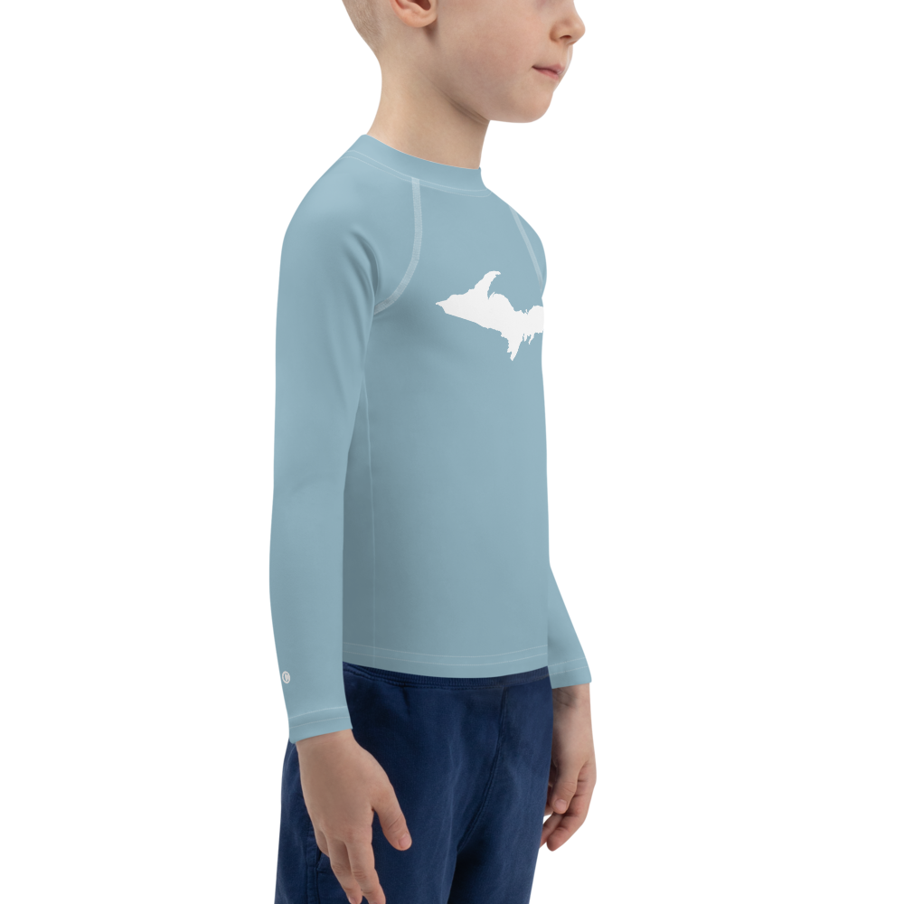 Michigan Upper Peninsula Rash Guard (w/ UP Outline) | Toddler - Opal Blue