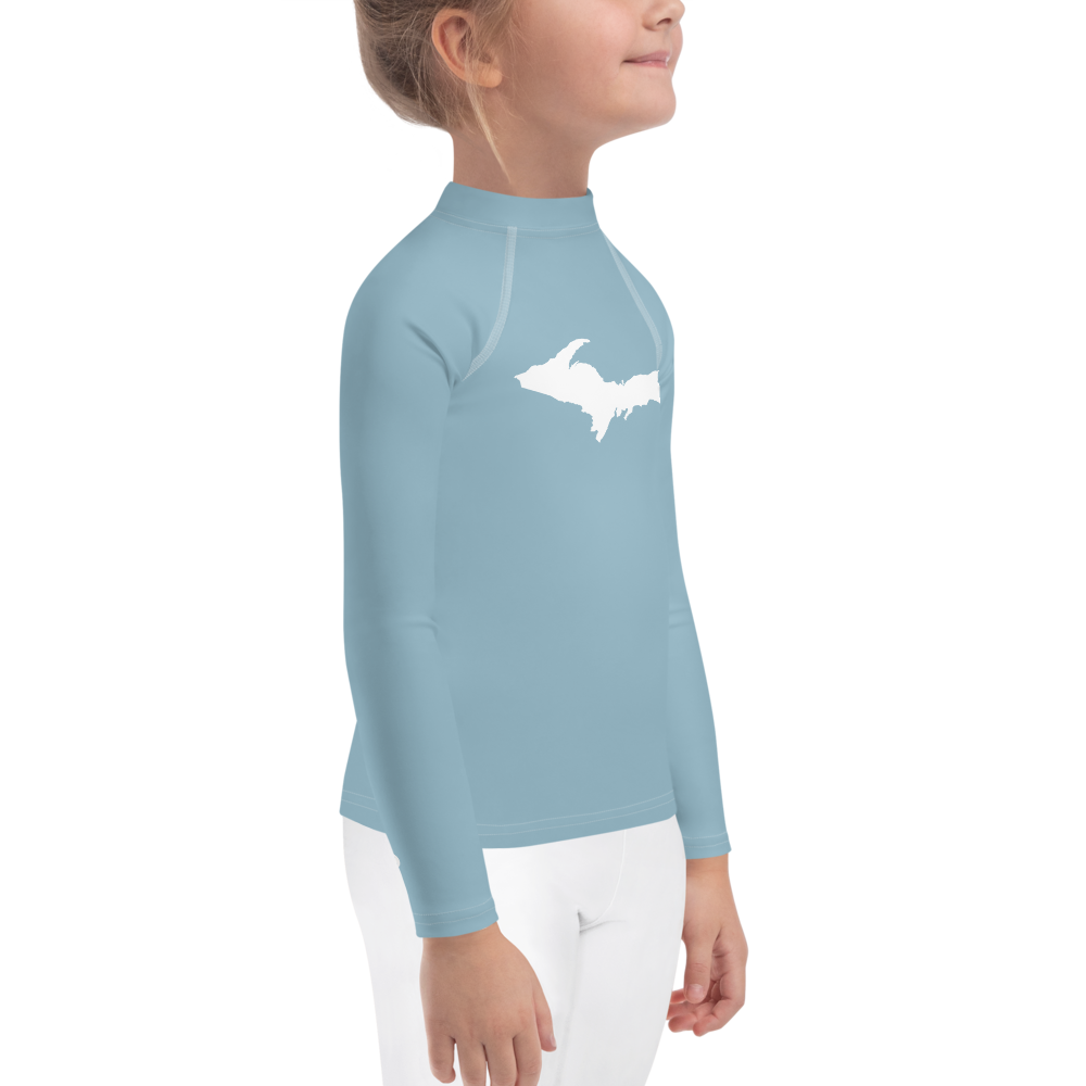 Michigan Upper Peninsula Rash Guard (w/ UP Outline) | Toddler - Opal Blue