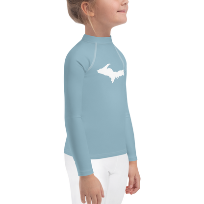 Michigan Upper Peninsula Rash Guard (w/ UP Outline) | Toddler - Opal Blue