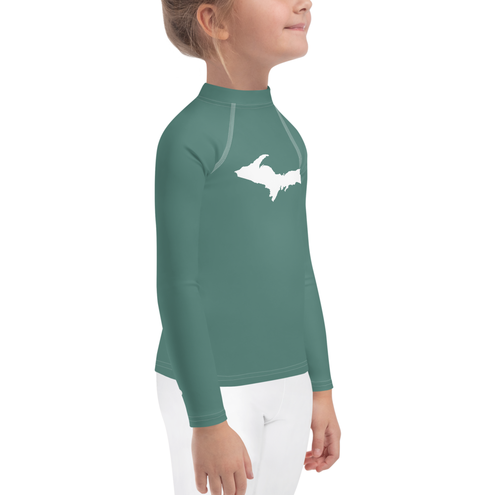 Michigan Upper Peninsula Rash Guard (w/ UP Outline) | Toddler - Copper Green