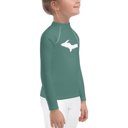 Michigan Upper Peninsula Rash Guard (w/ UP Outline) | Toddler - Copper Green