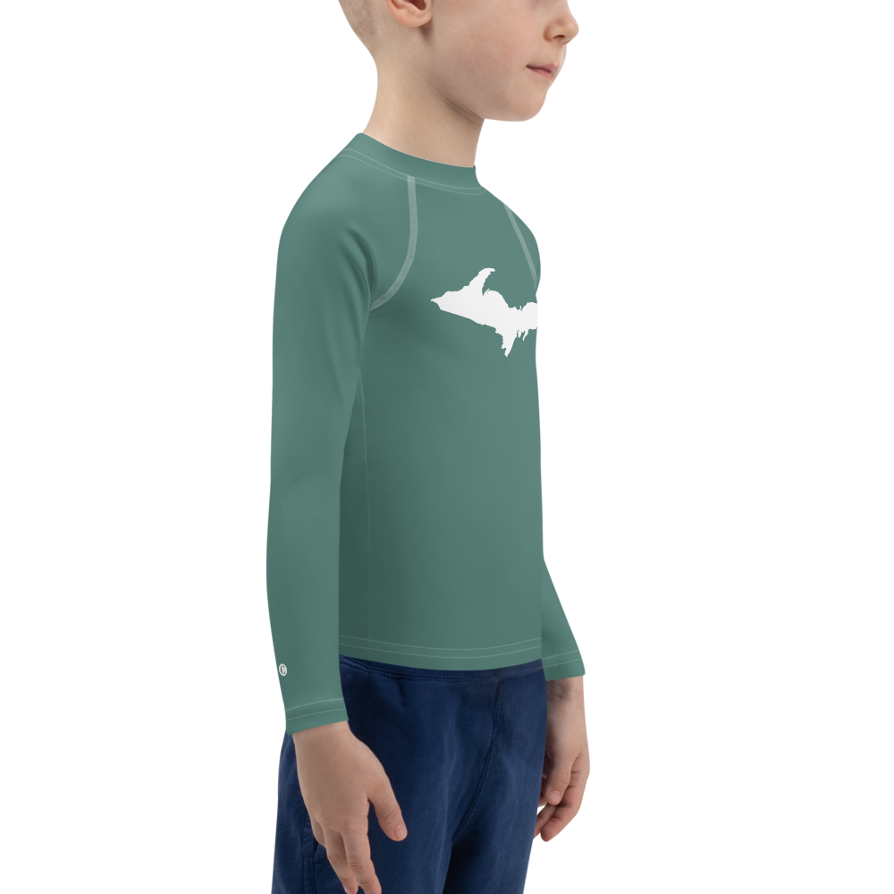 Michigan Upper Peninsula Rash Guard (w/ UP Outline) | Toddler - Copper Green