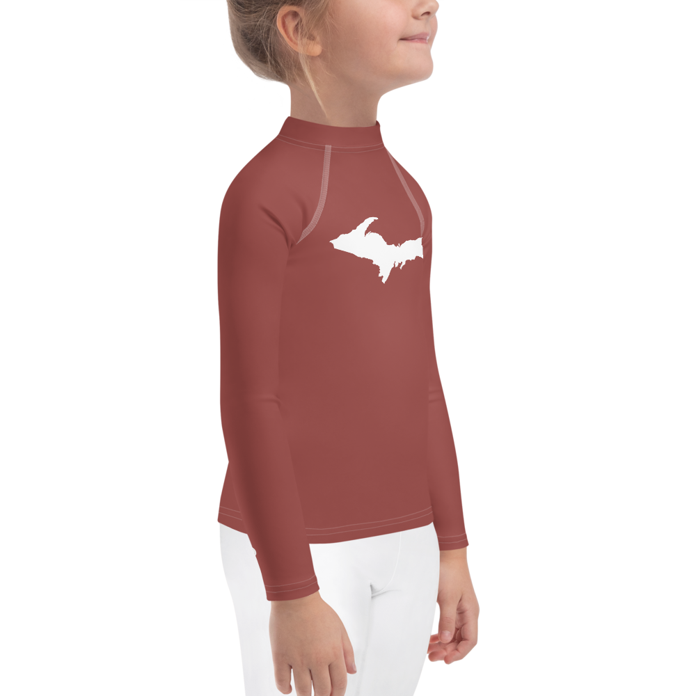 Michigan Upper Peninsula Rash Guard (w/ UP Outline) | Toddler - Ore Dock Red