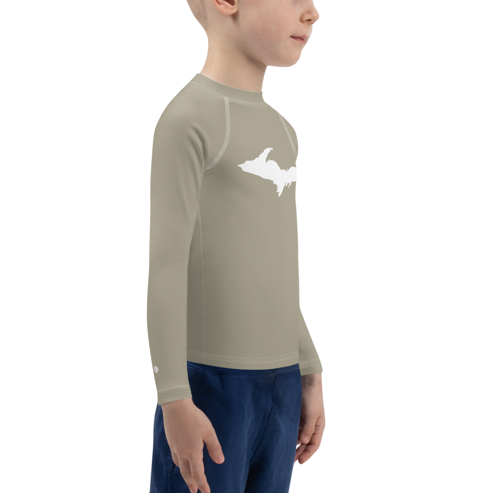 Michigan Upper Peninsula Rash Guard (w/ UP Outline) | Toddler - Petoskey Store Beige