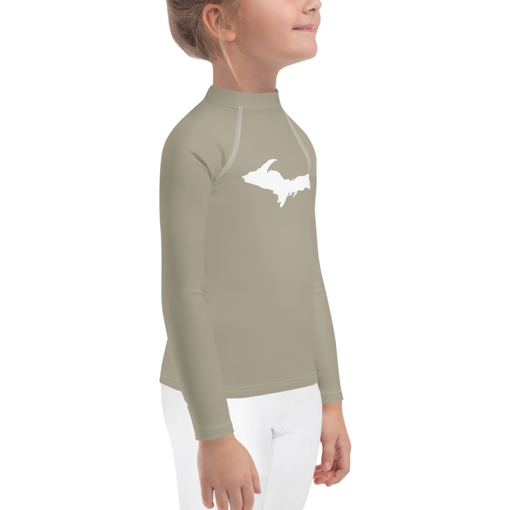 Michigan Upper Peninsula Rash Guard (w/ UP Outline) | Toddler - Petoskey Store Beige