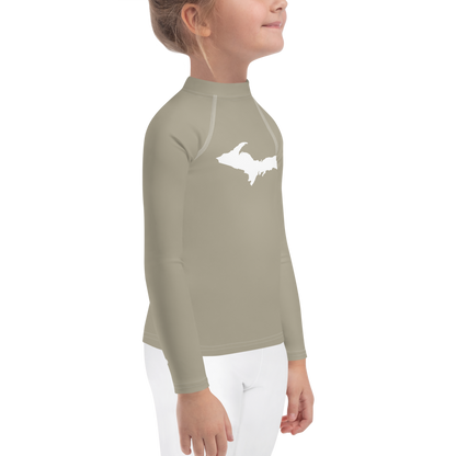 Michigan Upper Peninsula Rash Guard (w/ UP Outline) | Toddler - Petoskey Store Beige