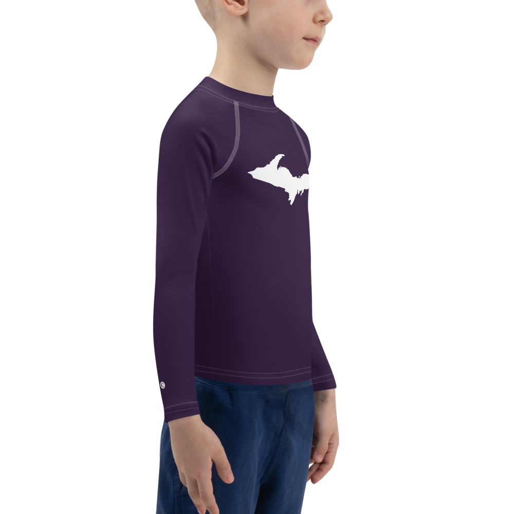 Michigan Upper Peninsula Rash Guard (w/ UP Outline) | Toddler - Blackcurrant