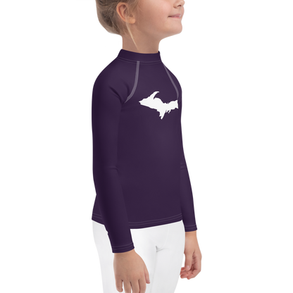 Michigan Upper Peninsula Rash Guard (w/ UP Outline) | Toddler - Blackcurrant