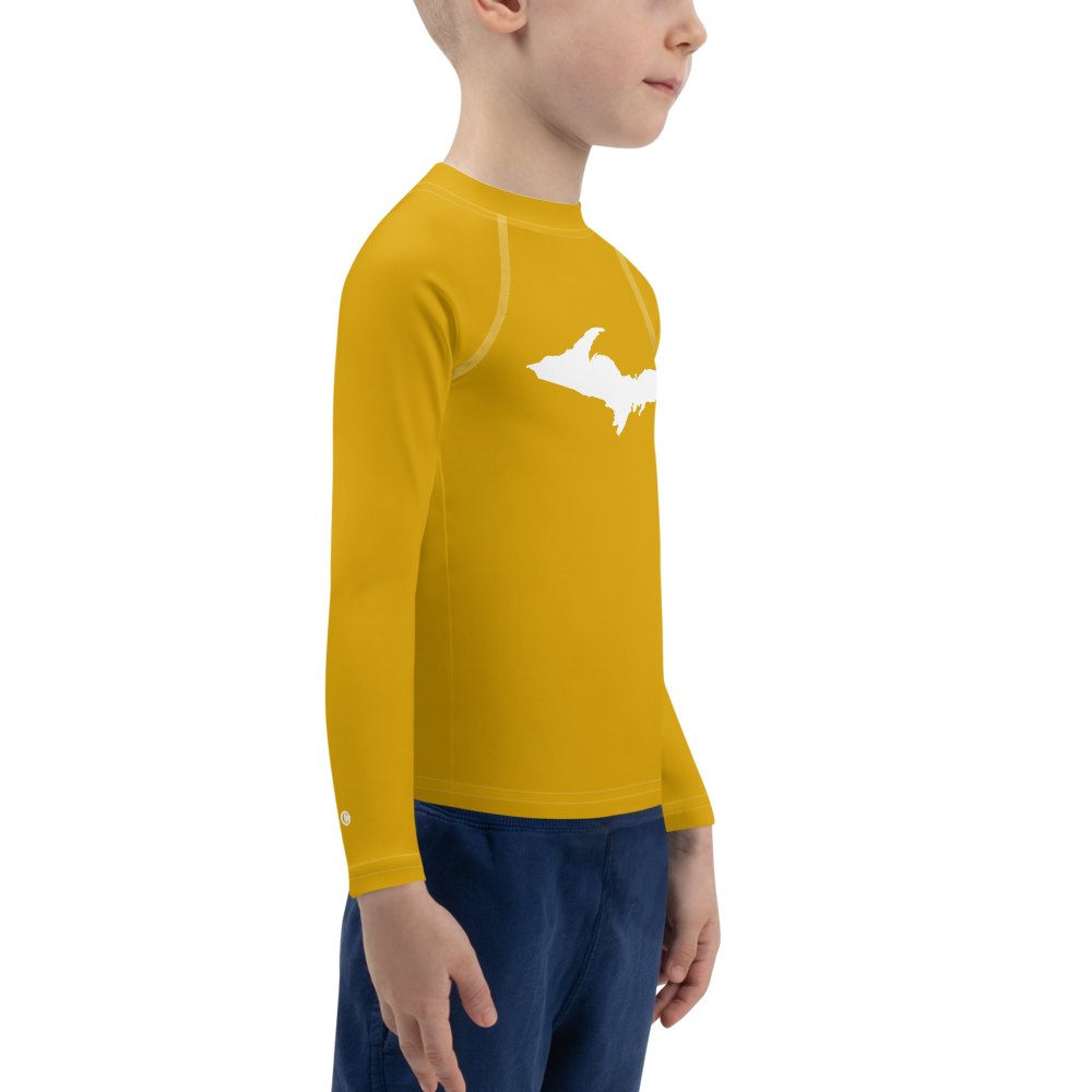 Michigan Upper Peninsula Rash Guard (w/ UP Outline) | Toddler - Gold