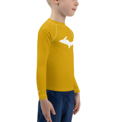 Michigan Upper Peninsula Rash Guard (w/ UP Outline) | Toddler - Gold