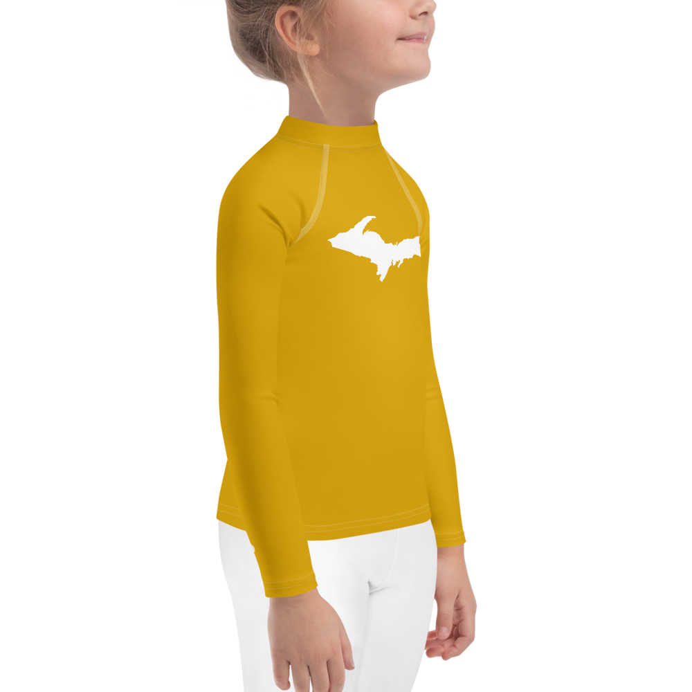 Michigan Upper Peninsula Rash Guard (w/ UP Outline) | Toddler - Gold