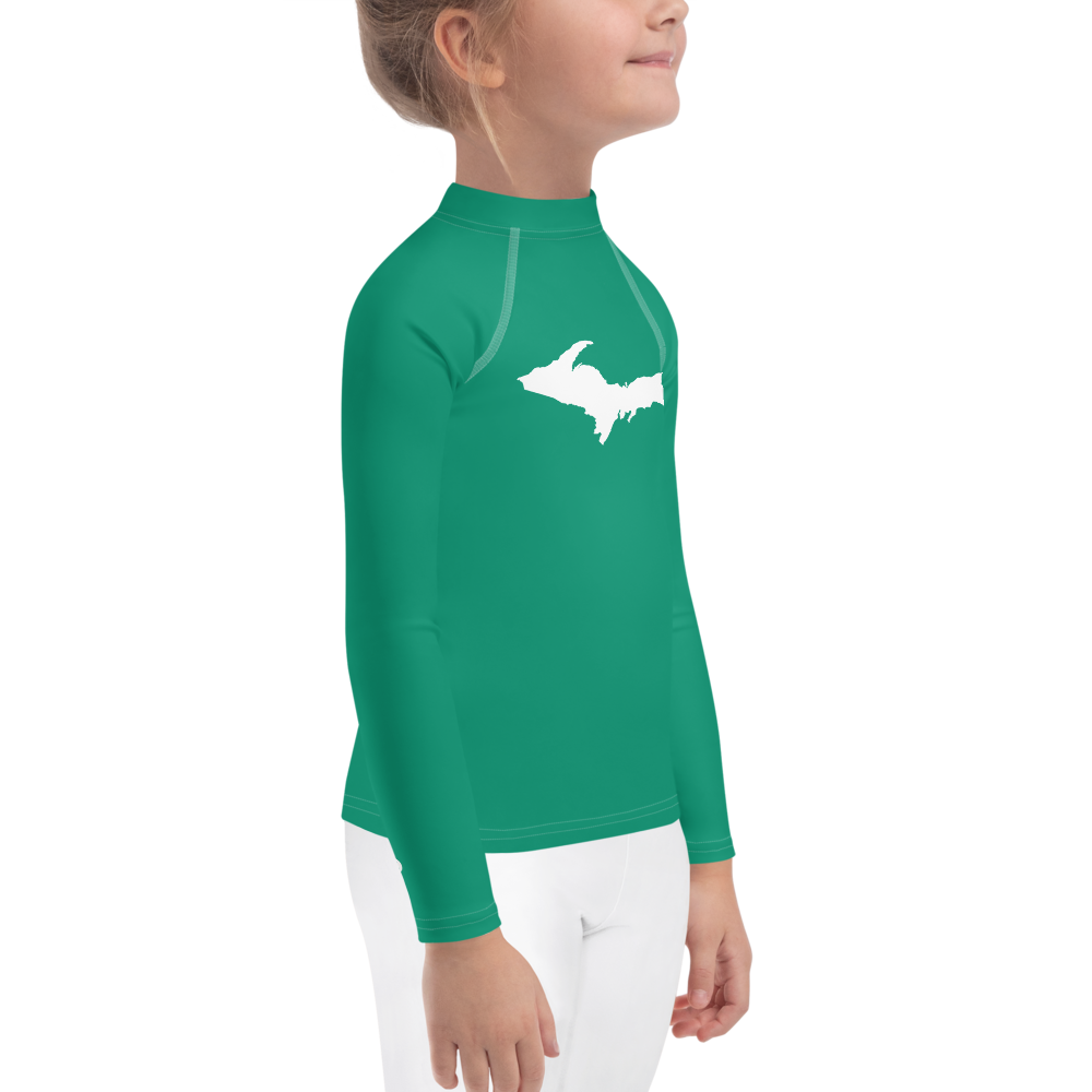 Michigan Upper Peninsula Rash Guard (w/ UP Outline) | Toddler - Emerald Green