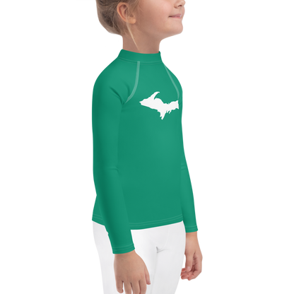 Michigan Upper Peninsula Rash Guard (w/ UP Outline) | Toddler - Emerald Green