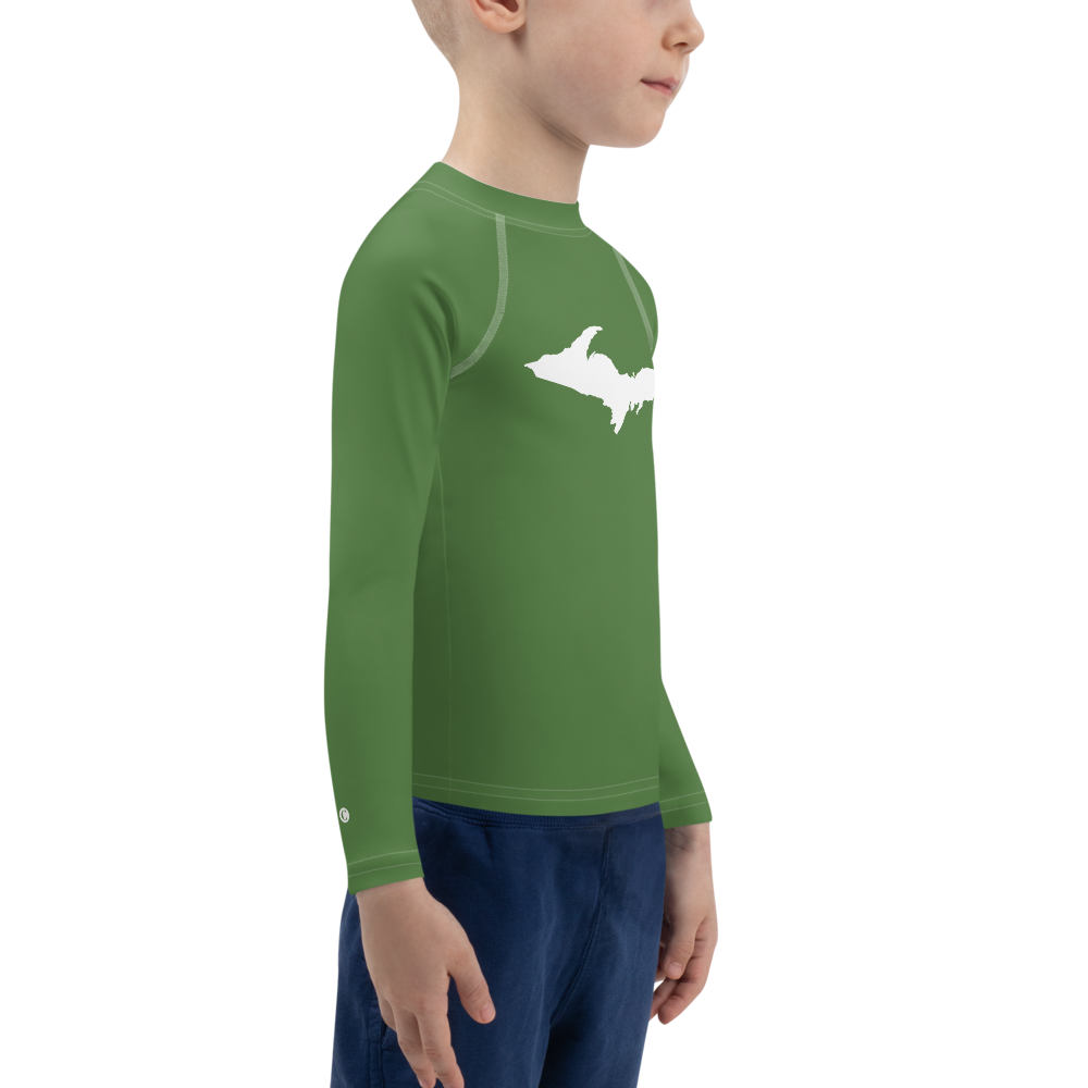 Michigan Upper Peninsula Rash Guard (w/ UP Outline) | Toddler - Pine Green