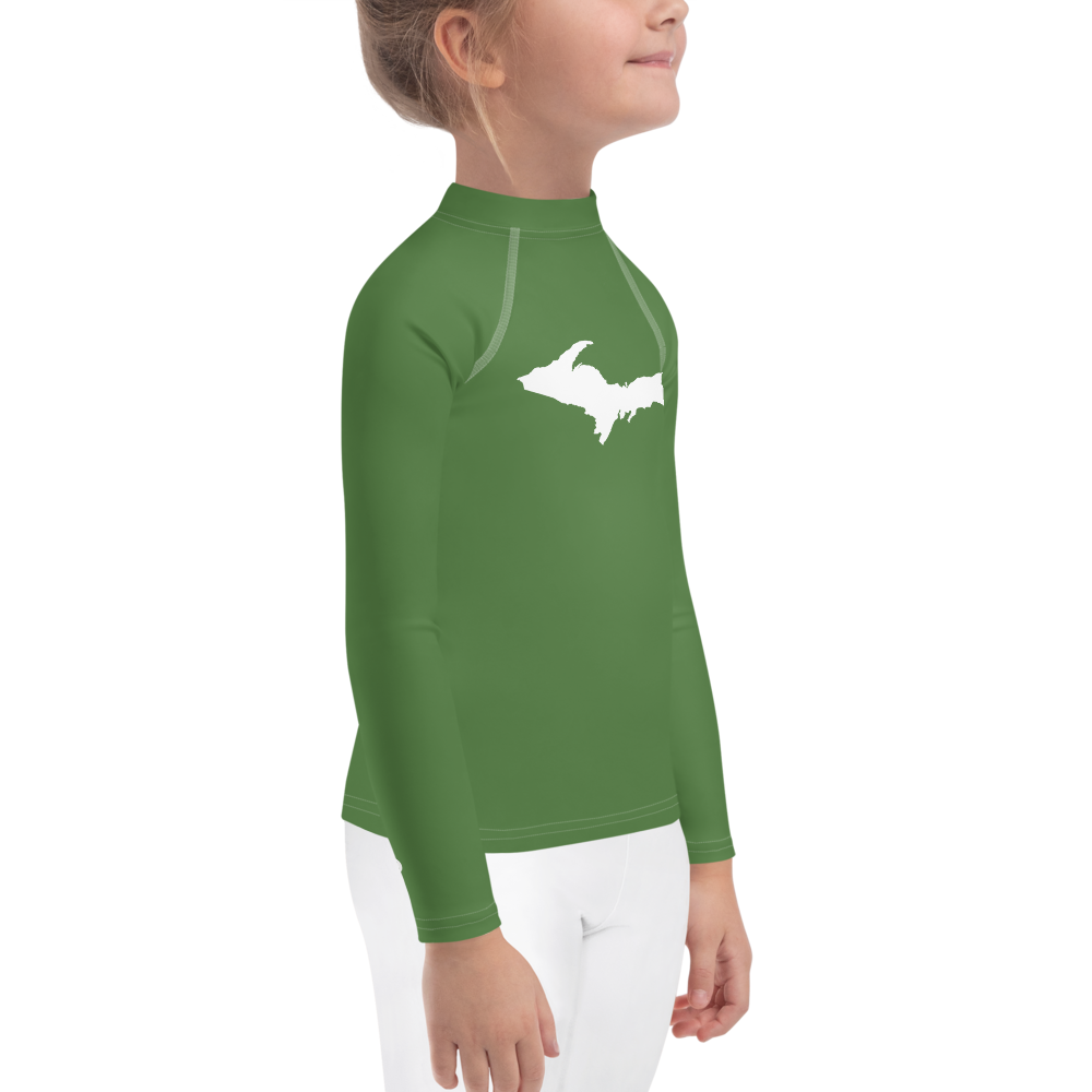 Michigan Upper Peninsula Rash Guard (w/ UP Outline) | Toddler - Pine Green