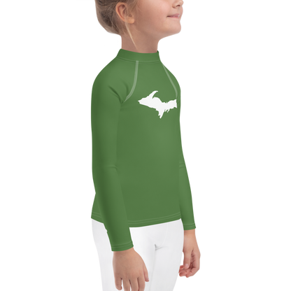 Michigan Upper Peninsula Rash Guard (w/ UP Outline) | Toddler - Pine Green