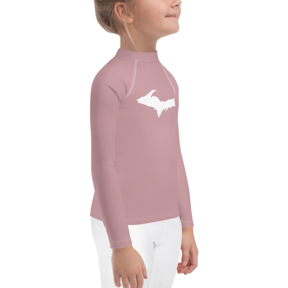 Michigan Upper Peninsula Rash Guard (w/ UP Outline) | Toddler - Ruby Red