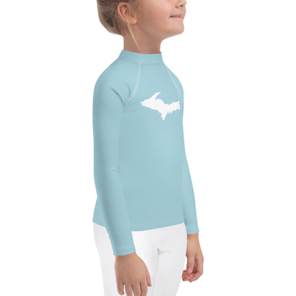 Michigan Upper Peninsula Rash Guard (w/ UP Outline) | Toddler - '58 Caddie Blue