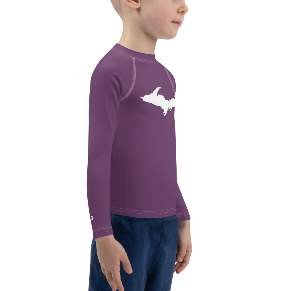 Michigan Upper Peninsula Rash Guard (w/ UP Outline) | Toddler - Plum